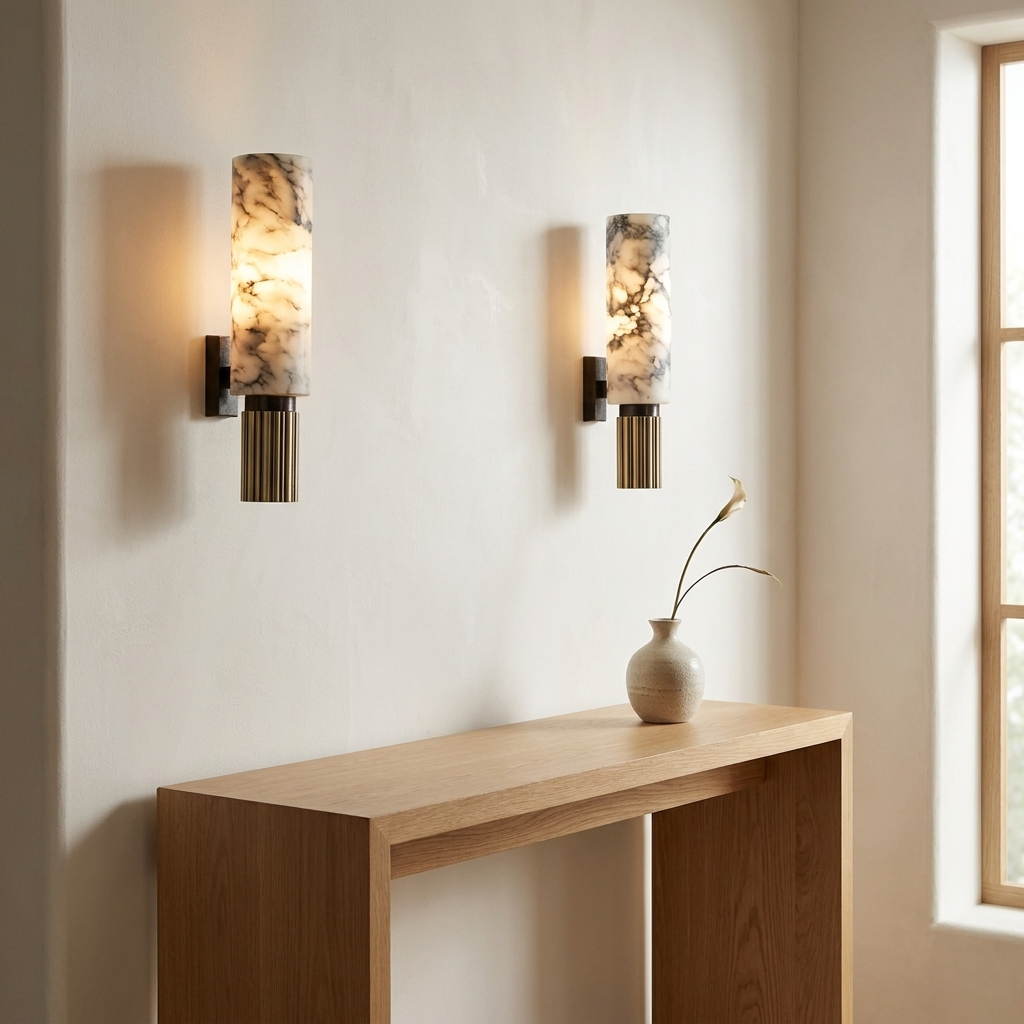 Marble & Brass Wall Sconce | The Céleste