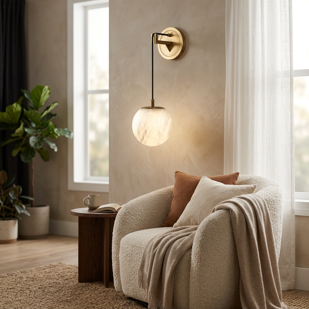 Marble Orb Wall Light | The Lune