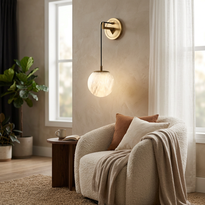 Marble Orb Wall Light | The Lune